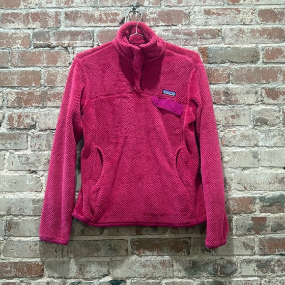 Patagonia Magenta Quarter Snap-T Fleece Pullover Size Medium - Picture 2 of 5